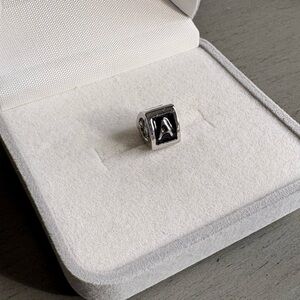 Silver Initial A Charm Bead for Bracelet Necklace Pendant Jewelry